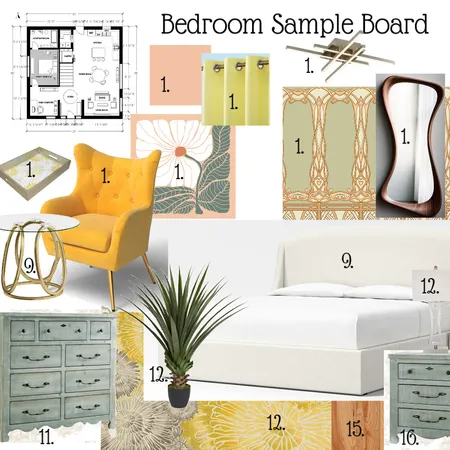 Guest Bedroom Sample Board Interior Design Mood Board by madstyles on Style Sourcebook