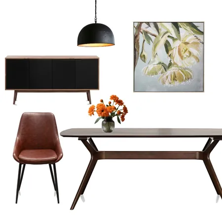 Mid-Century Modern Dining Interior Design Mood Board by Essencia Interiors on Style Sourcebook