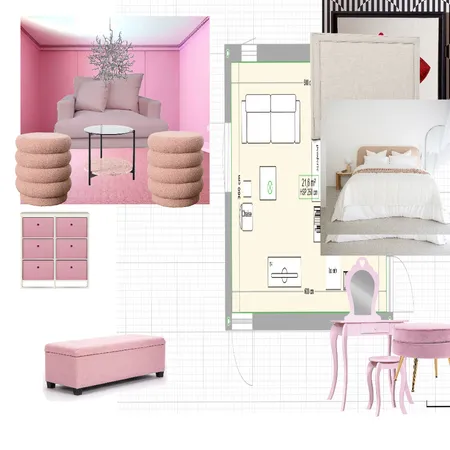 Barbie style Interior Design Mood Board by Annette S. Interior design on Style Sourcebook