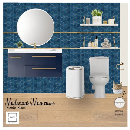 Mudwraps - Powder Room (option A) w hex Interior Design Mood Board by Nis Interiors on Style Sourcebook