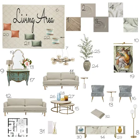 New living room. Interior Design Mood Board by lisabet on Style Sourcebook