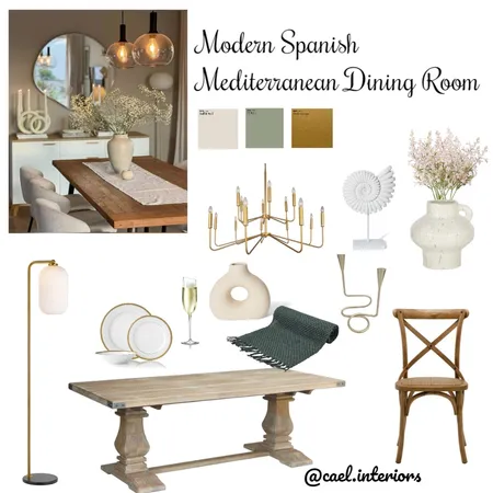 Mediterranean Style Dining Room Interior Design Mood Board by Cae_labitag on Style Sourcebook