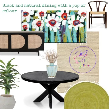 Natural and Black Dining Interior Design Mood Board by Mz Scarlett Interiors on Style Sourcebook