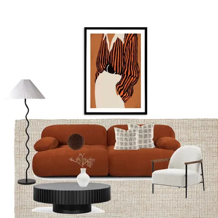 Rustic orange living space Interior Design Mood Board by Muse Interiors on Style Sourcebook