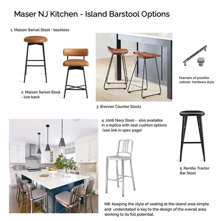NJ Kitchen Island Stool Options Interior Design Mood Board by Helen Sheppard on Style Sourcebook