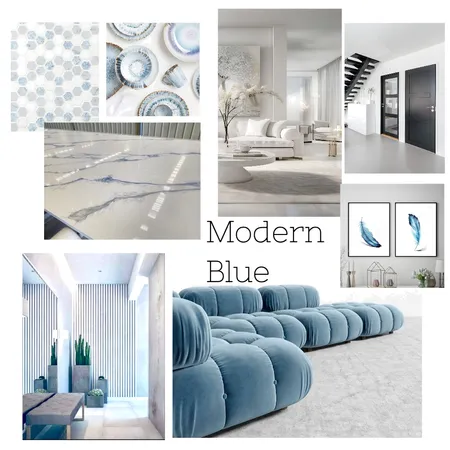 white-grey colour scheme with blue accent Interior Design Mood Board by Beata Toth on Style Sourcebook