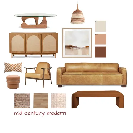 Mid Century Modern - Living Interior Design Mood Board by Komaha Interior Design on Style Sourcebook