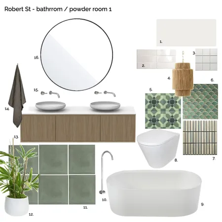 Robert St Main bathroom / powder Rm 1 Interior Design Mood Board by Susan Conterno on Style Sourcebook