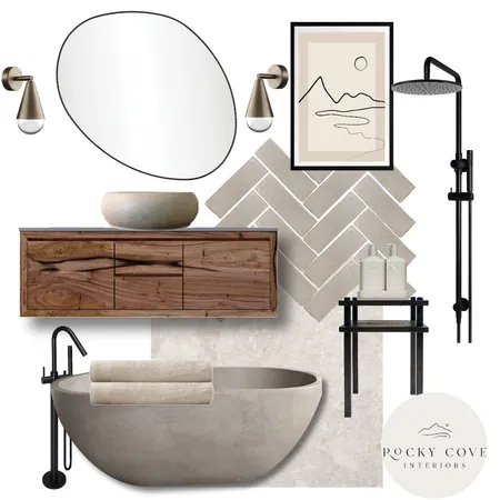 Organic  Modern Bathroom Interior Design Mood Board by Rockycove Interiors on Style Sourcebook