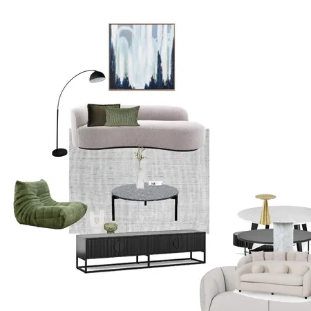living room upstairs brighton plush couch green chairj diff coffee table charcoal brown cushion Interior Design Mood Board by Efi Papasavva on Style Sourcebook