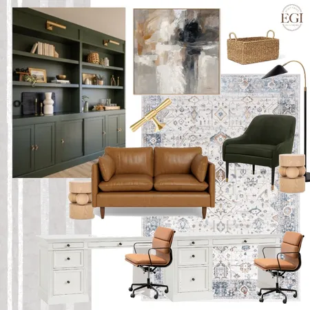 Transitional Home Office Interior Design Mood Board by Eliza Grace Interiors on Style Sourcebook