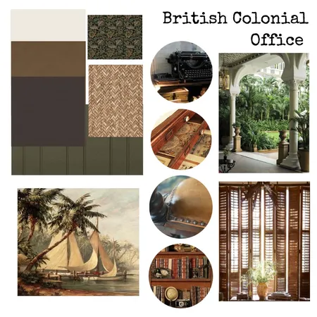 British Colonial Office Mood Board Interior Design Mood Board by Nest Reset on Style Sourcebook