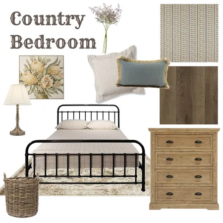 Country Bedroom Interior Design Mood Board by nevenealon on Style Sourcebook