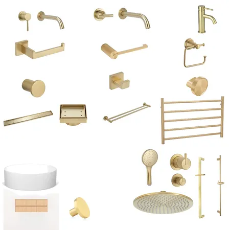 third bathroom brushed brass Interior Design Mood Board by nicmorg on Style Sourcebook