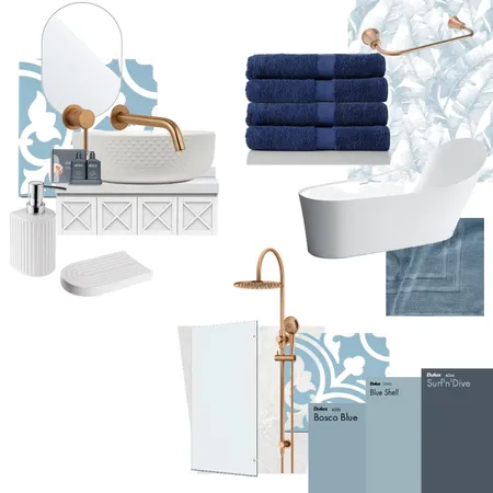 bathroom costal blue Interior Design Mood Board by avaratuszny on Style Sourcebook