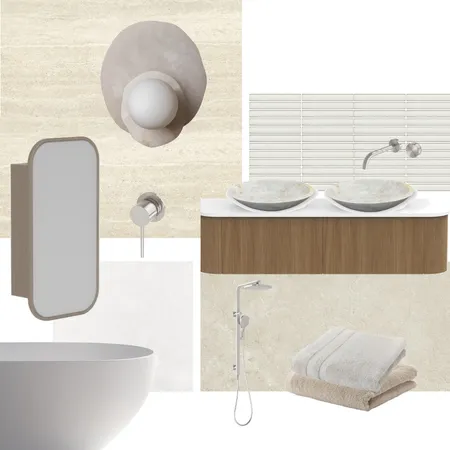 Travertine Bathroom Interior Design Mood Board by MG_ on Style Sourcebook