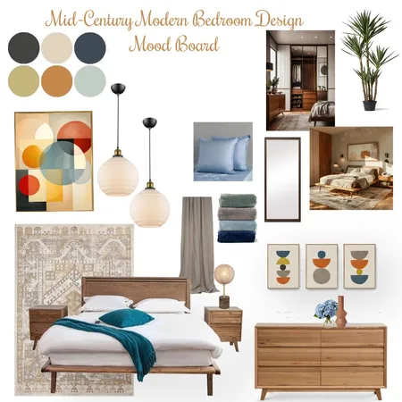 Mid-Century Modern Bedroom-Mood Board Interior Design Mood Board by Stefort on Style Sourcebook