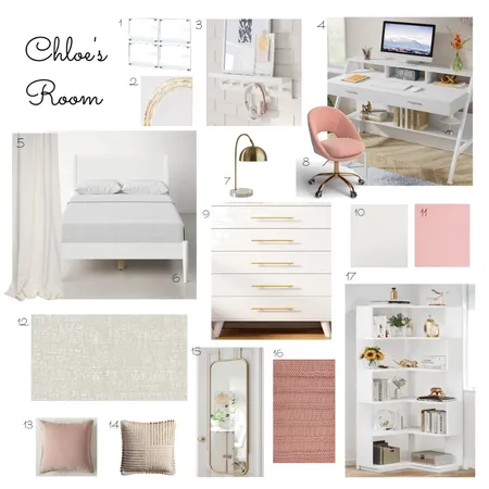 Chloe's Room Sample Board Interior Design Mood Board by stjackson1012@gmail.com on Style Sourcebook