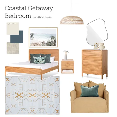 Coastal Getaway Bedroom Interior Design Mood Board by OBNL design on Style Sourcebook