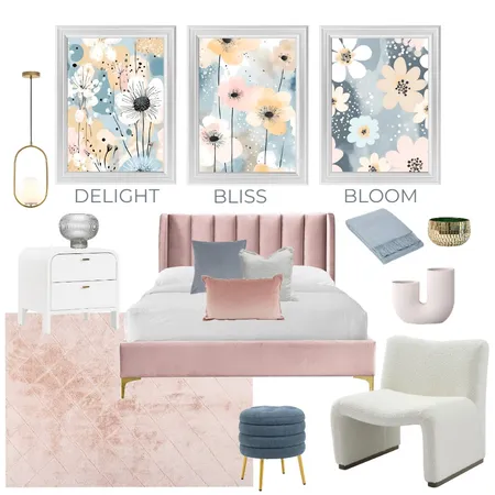 Bubblegum Bliss, Bloom, Delight Interior Design Mood Board by DKD on Style Sourcebook