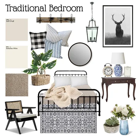 Traditional Bedroom Interior Design Mood Board by Ladybird Maldon Design on Style Sourcebook