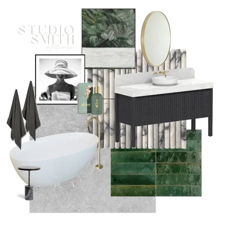 Green with envy ensuite Interior Design Mood Board by Studio Smith Interiors on Style Sourcebook