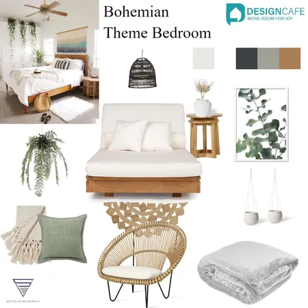 Bohemian Theme Bedroom Interior Design Mood Board by harshada on Style Sourcebook