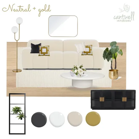 Neutral + Gold Interior Design Mood Board by Cantwell Interiors on Style Sourcebook