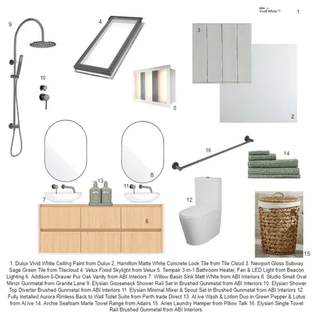 Bathroom Sample Board Interior Design Mood Board by K Designs on Style Sourcebook