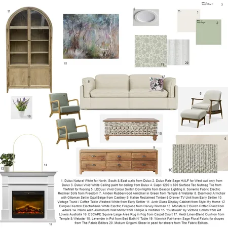 Loungeroom Sample Board Interior Design Mood Board by K Designs on Style Sourcebook