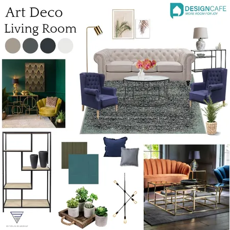 Art Deco Living room Interior Design Mood Board by harshada on Style Sourcebook