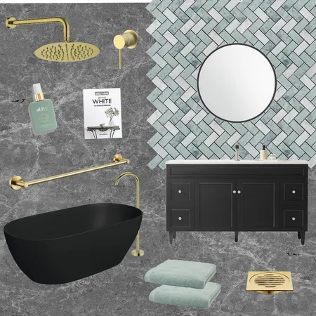 Black, Gold and Green Grey Tundra Interior Design Mood Board by Sarah-fischer on Style Sourcebook