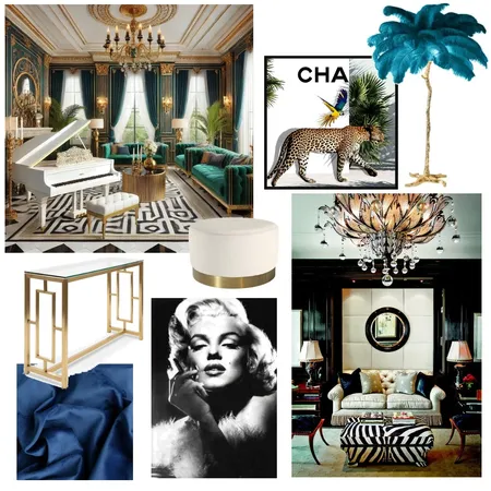 Hollywood Regency Interior Design Mood Board by lagreca on Style Sourcebook