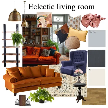 Eclectic Living Room Interior Design Mood Board by Ladybird Maldon Design on Style Sourcebook