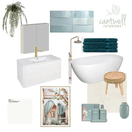 Restful resort vibe bathroom Interior Design Mood Board by Cantwell Interiors on Style Sourcebook