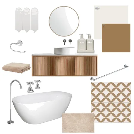 modern neutral bathroom Interior Design Mood Board by Amelia.May on Style Sourcebook