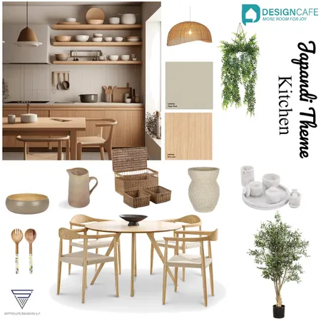 Japandi Theme Kitchen Interior Design Mood Board by harshada on Style Sourcebook