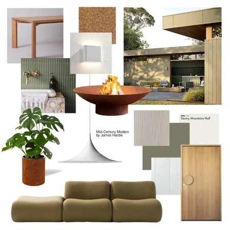 Mid-Century Modern Interior Design Mood Board by James Hardie AU on Style Sourcebook