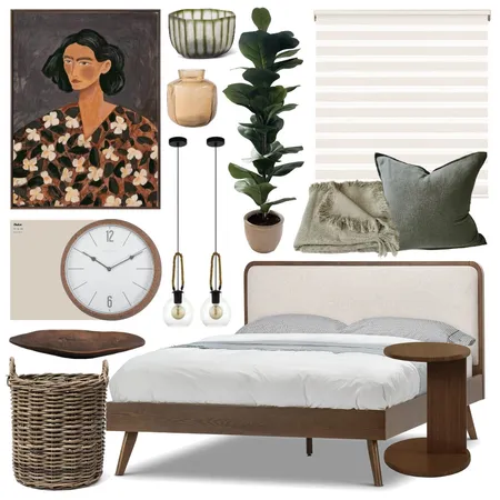 Koa & Cream Bedroom Interior Design Mood Board by Lighting Illusions on Style Sourcebook