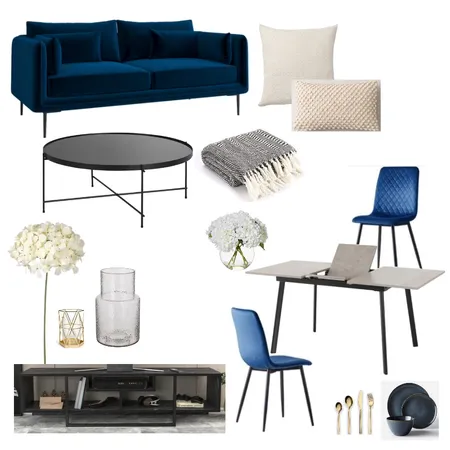 Blue theme WD - 2 bed Interior Design Mood Board by Lovenana on Style Sourcebook