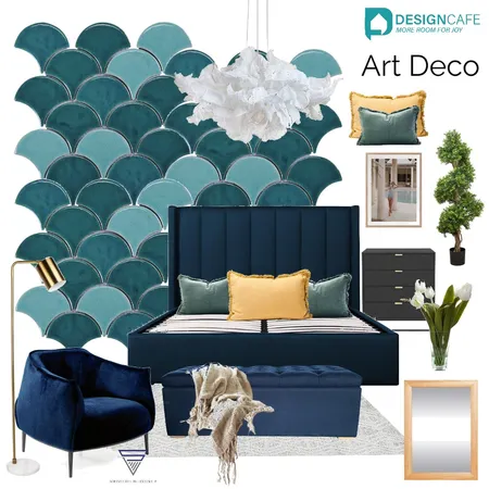 Art Deco Bedroom Interior Design Mood Board by harshada on Style Sourcebook