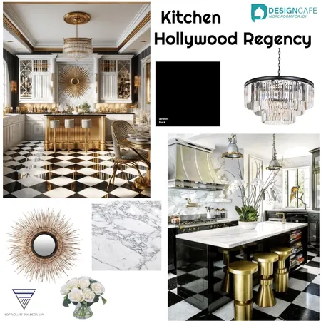 Hollywood regency Kitchen Interior Design Mood Board by harshada on Style Sourcebook