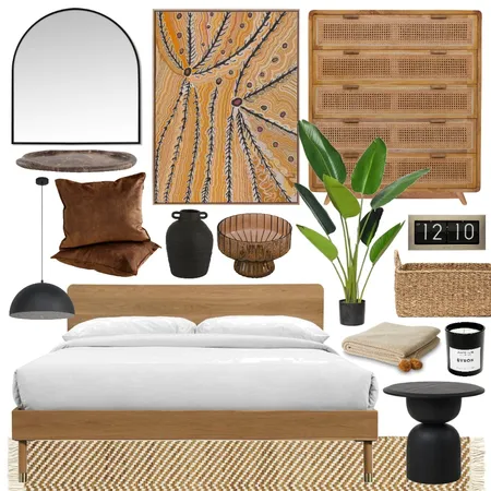 Warm Bedroom Interior Design Mood Board by Lighting Illusions on Style Sourcebook