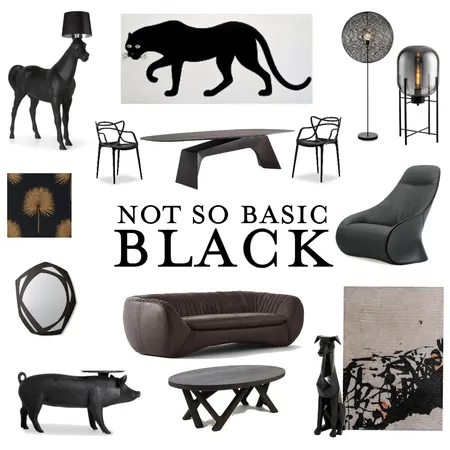 Not So Basic Black Interior Design Mood Board by JenRL Design on Style Sourcebook