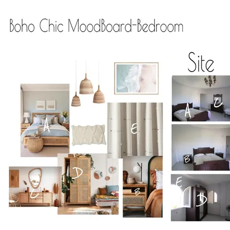 boho chic bedroom Interior Design Mood Board by habibaelwan on Style Sourcebook