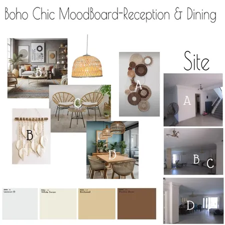 boho chic Reception Interior Design Mood Board by habibaelwan on Style Sourcebook