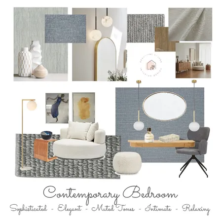 Contemporary Bedroom - muted blues & neutral tones Interior Design Mood Board by Beautiful Spaces Interior Design on Style Sourcebook