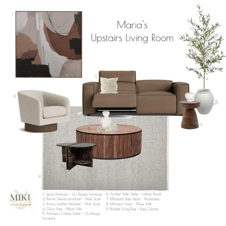 Maria's Upstairs Living Room Interior Design Mood Board by MIKI INTERIOR DESIGN on Style Sourcebook