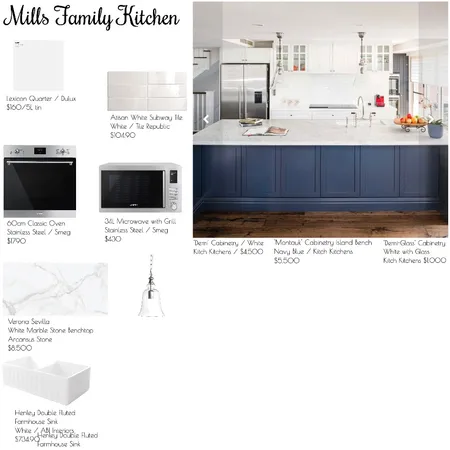 Mills Family Kitchen Interior Design Mood Board by RMH on Style Sourcebook