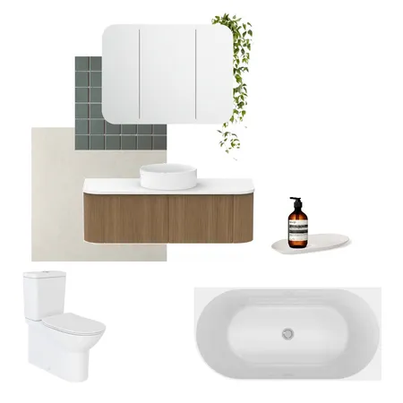 Calming Contemporary Main Bathroom Interior Design Mood Board by White Soul Studio on Style Sourcebook